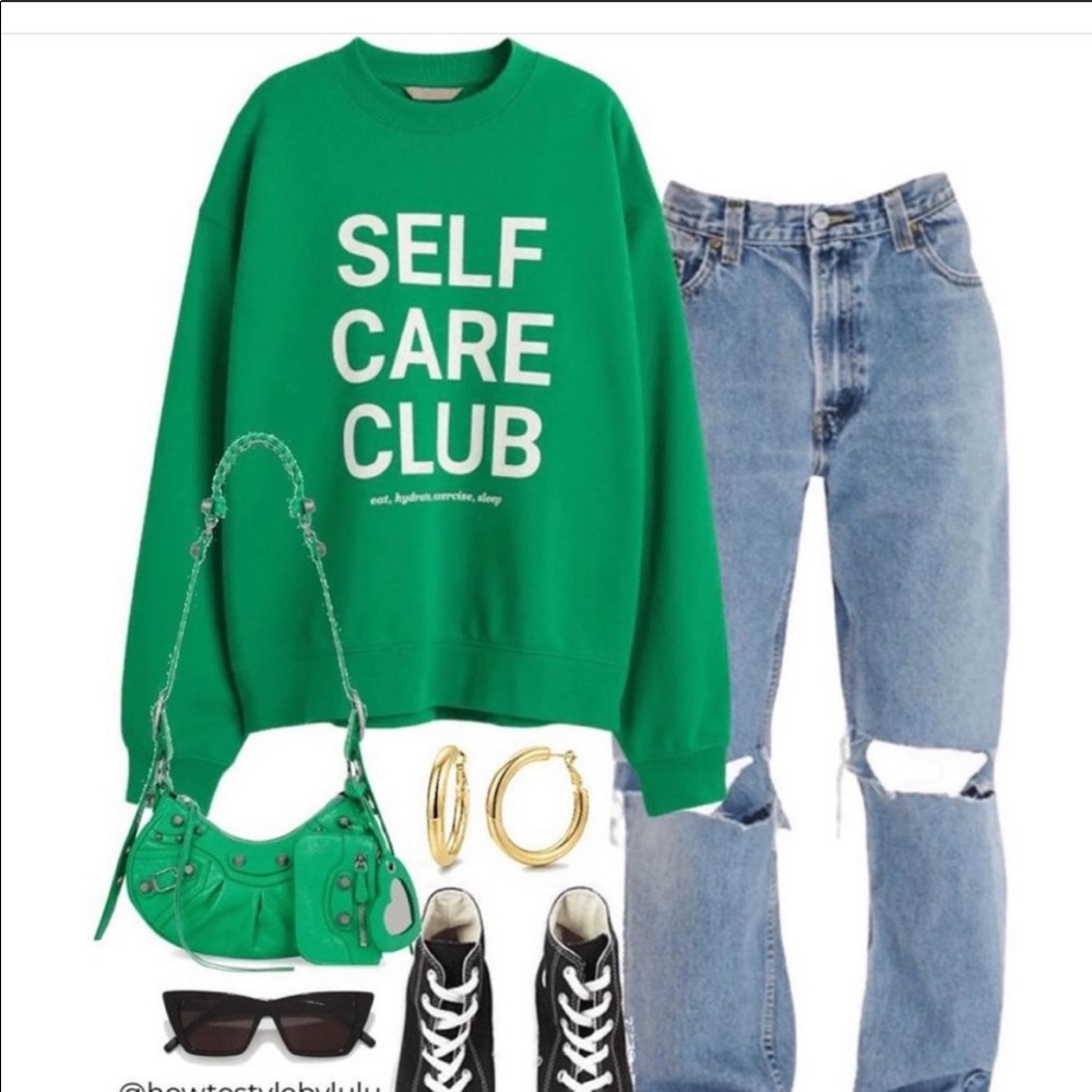 H&M Green Sweater - Self Care Club